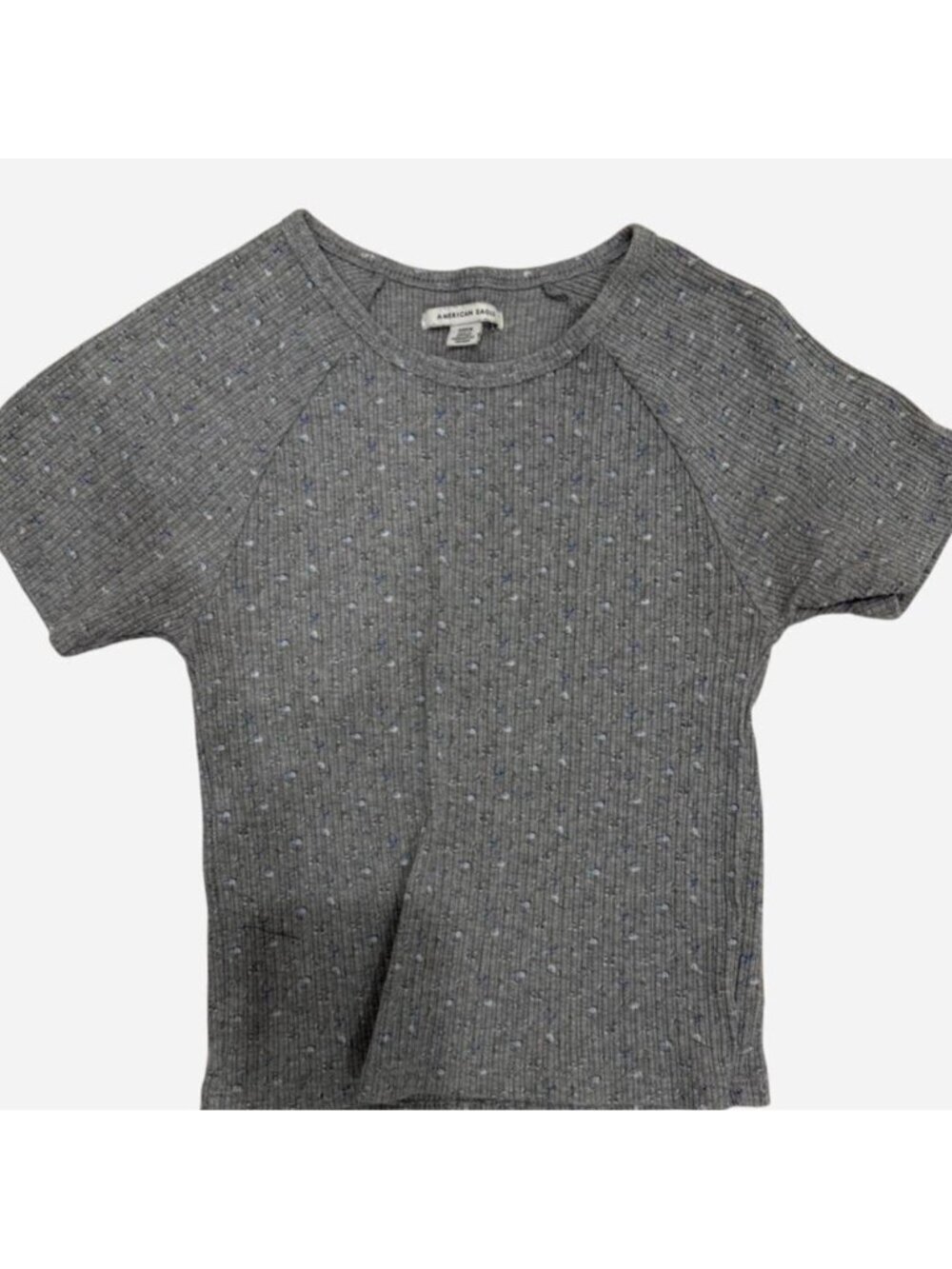 Grey floral American Eagle baby tee size small